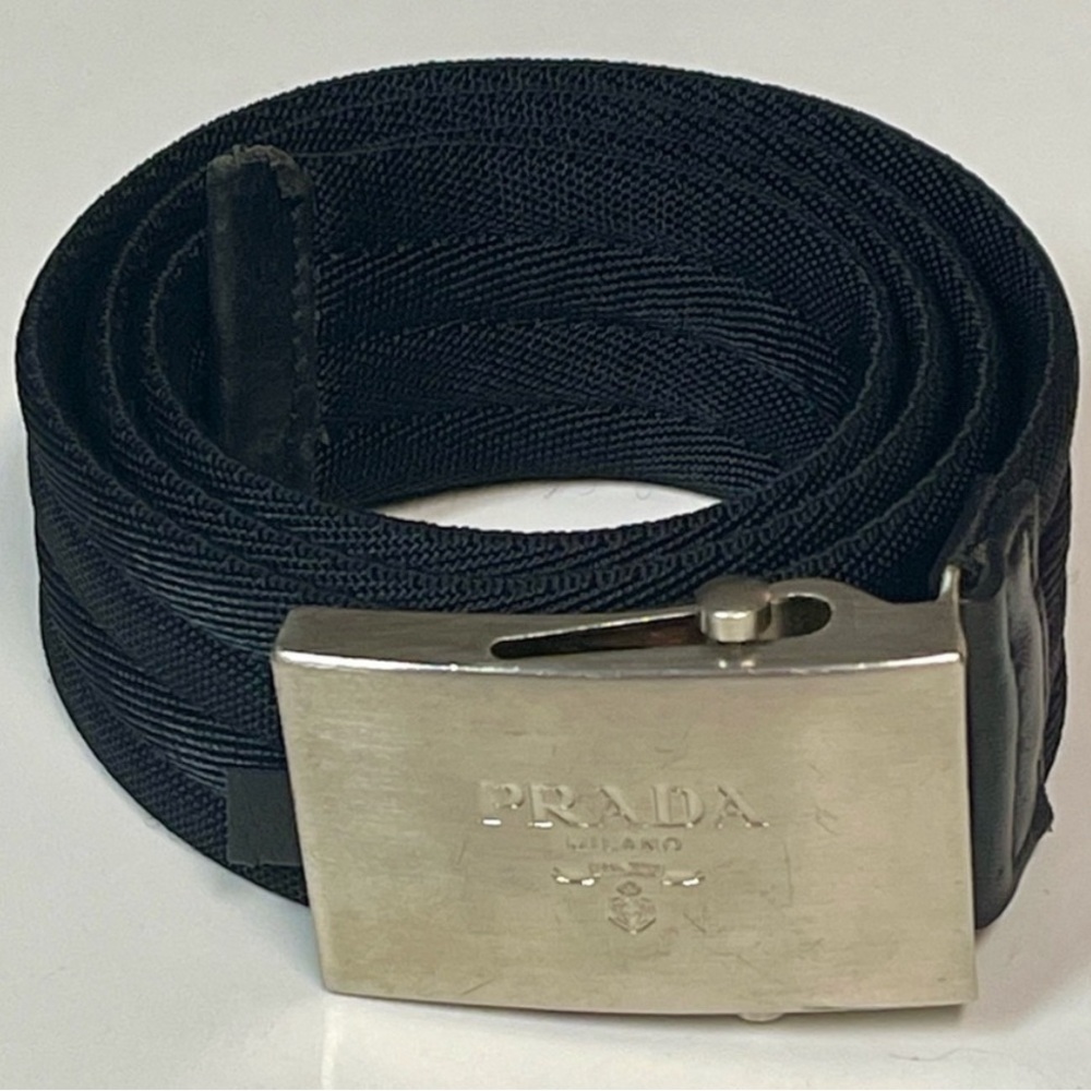 Prada Belt canvasWith Leather Trim